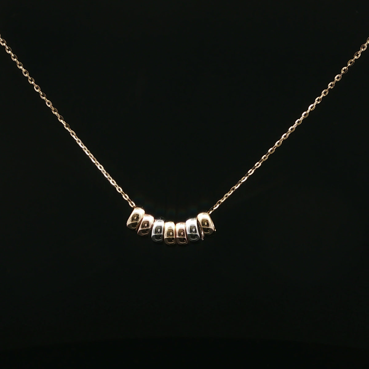 Polished Bead Chain Necklace in Yellow Gold