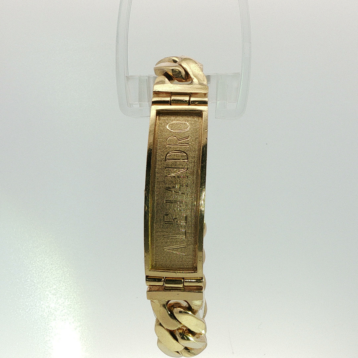 Yellow Gold Personalized ID Curb Chain Bracelet