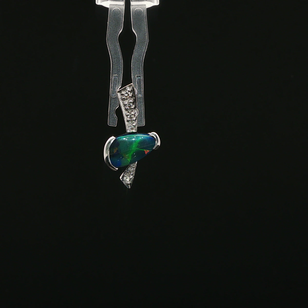 Freeform Opal Pendant in White Gold