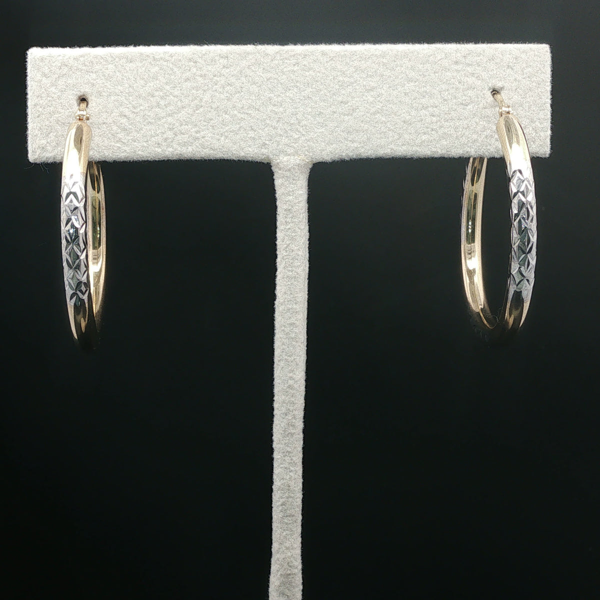 Diamond-Cut Yellow Gold Hoop Earrings
