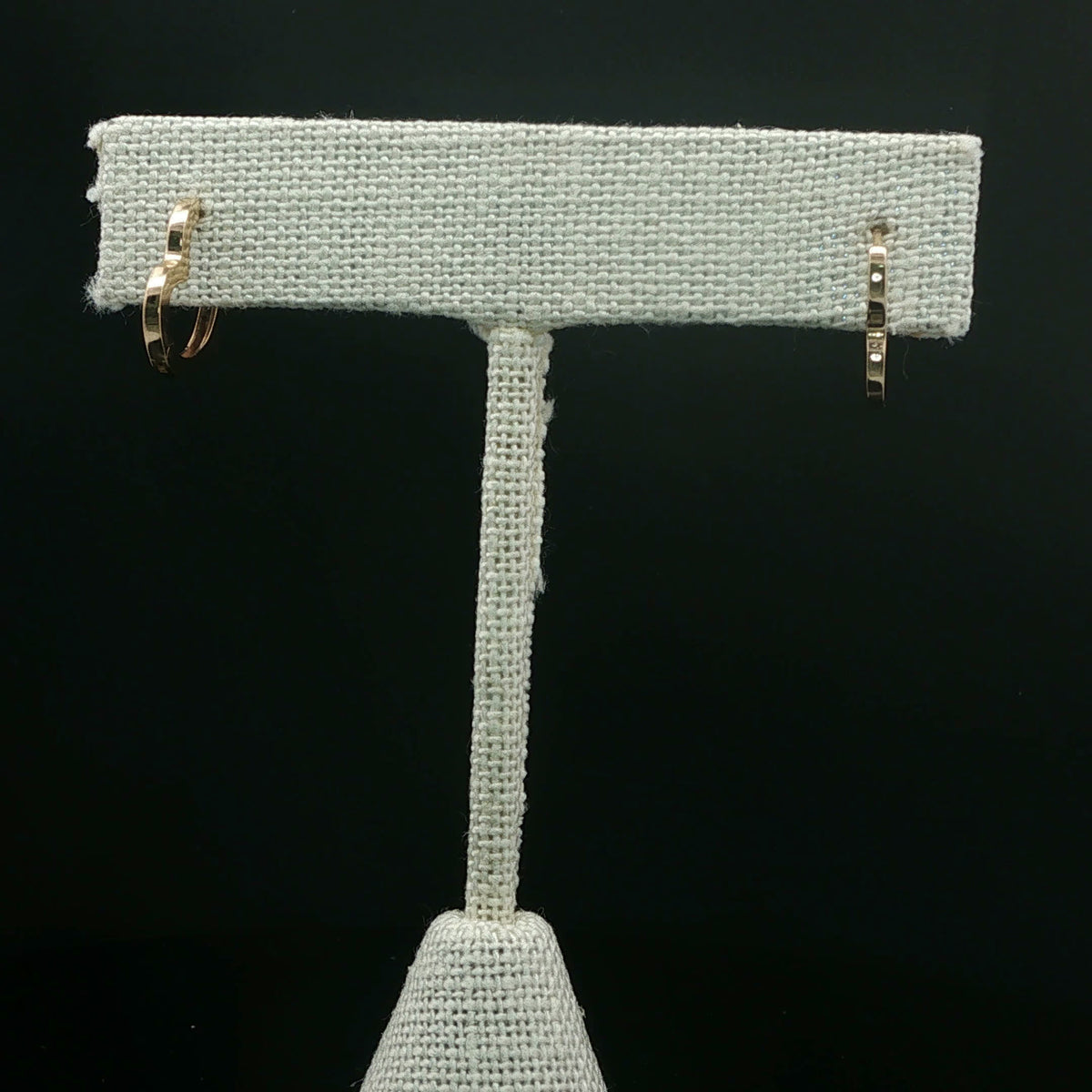Heart-Shaped Yellow Gold Diamond Hoop Earrings
