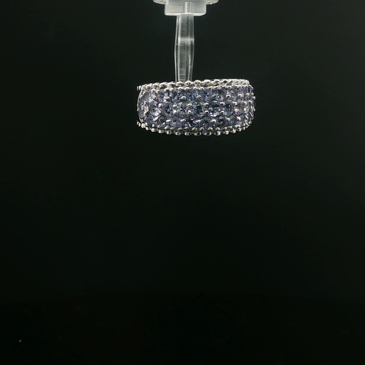 Multi-Row Tanzanite Band Ring in White Gold