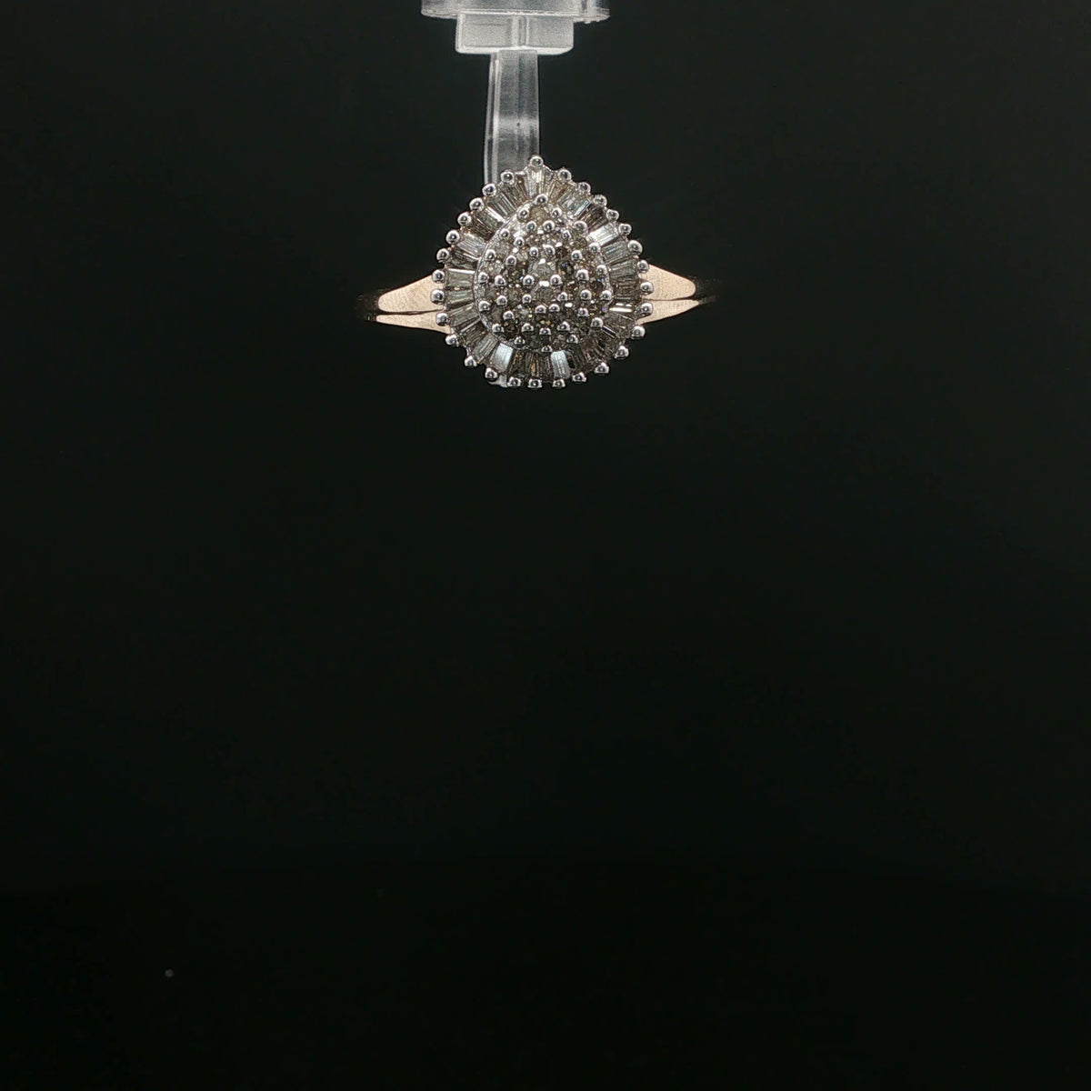 Rose Gold Diamond Cluster Cocktail Ring