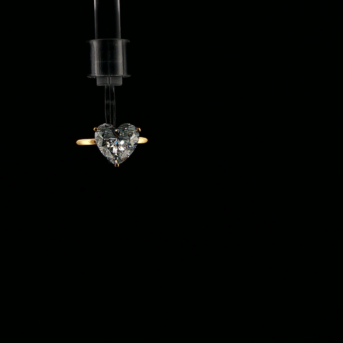Heart-Shaped Diamond Solitaire Ring in Yellow Gold