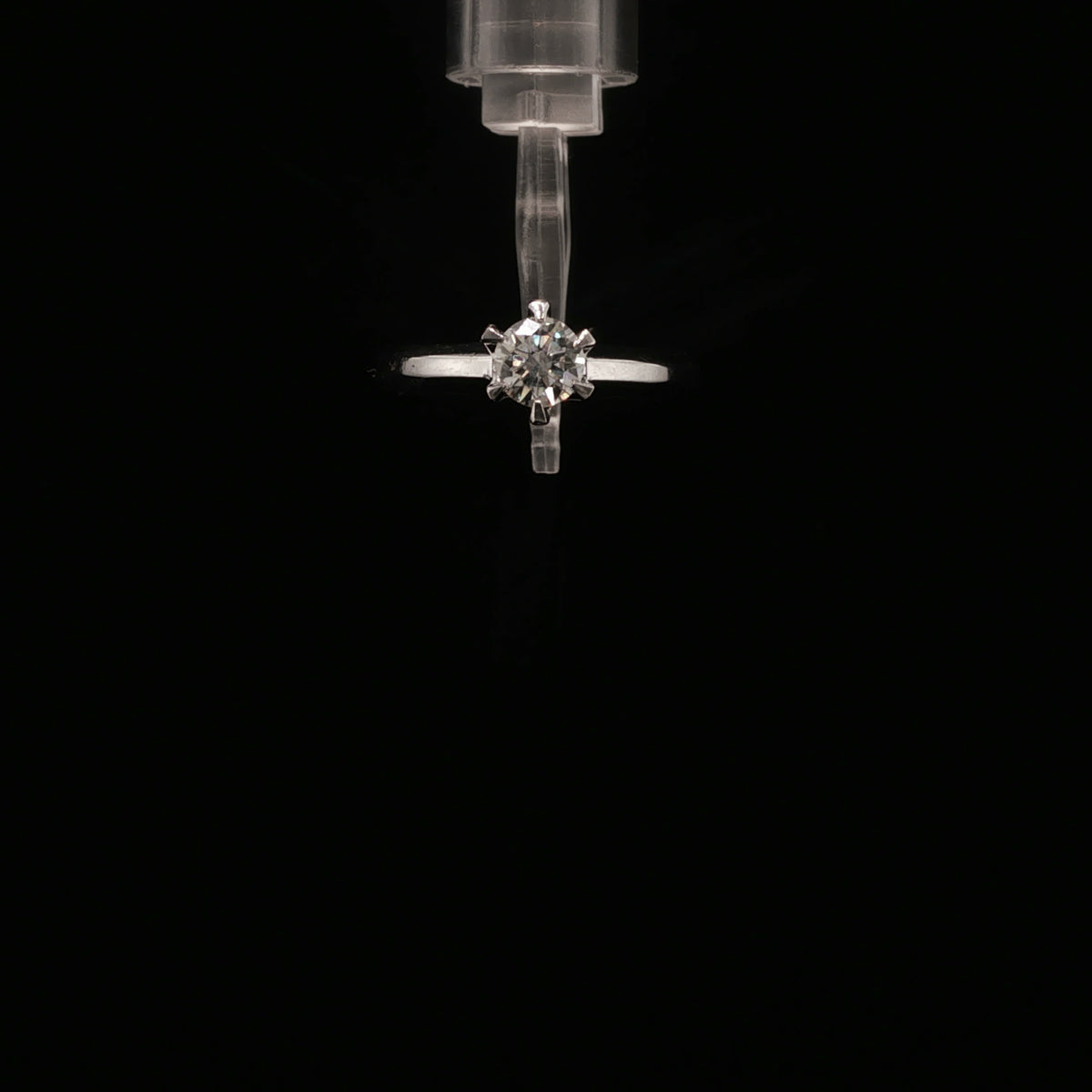 Six-Prong Round Diamond Solitaire Ring in White Gold