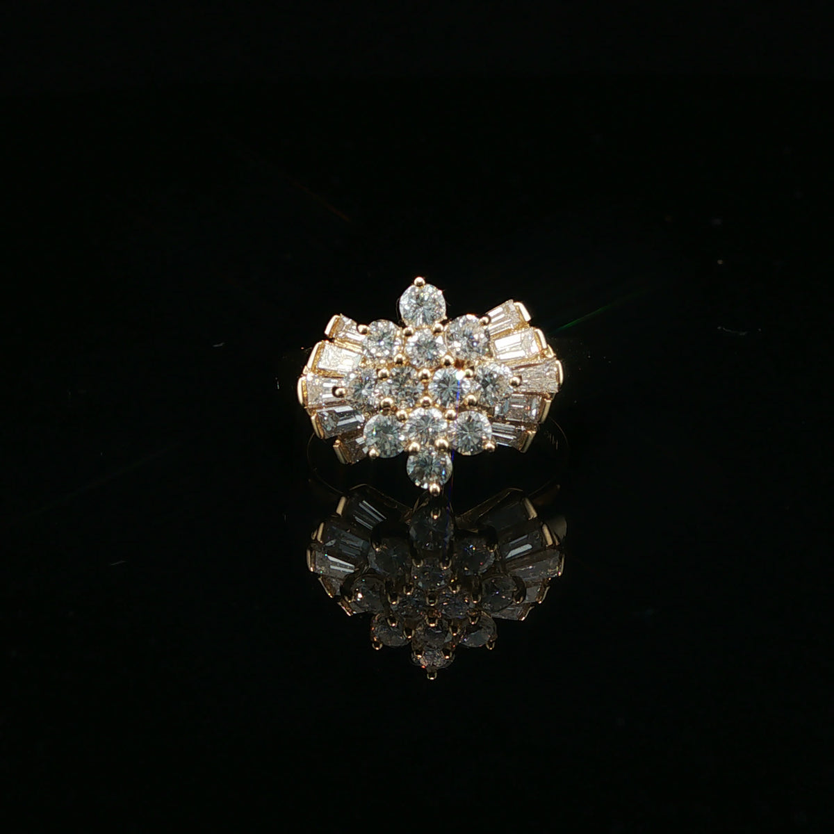 Diamond Cluster Multistone Ring — Yellow Gold