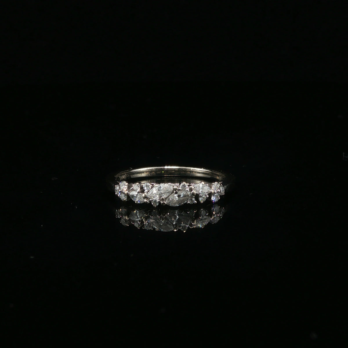 White Gold Diamond Multistone Band Ring