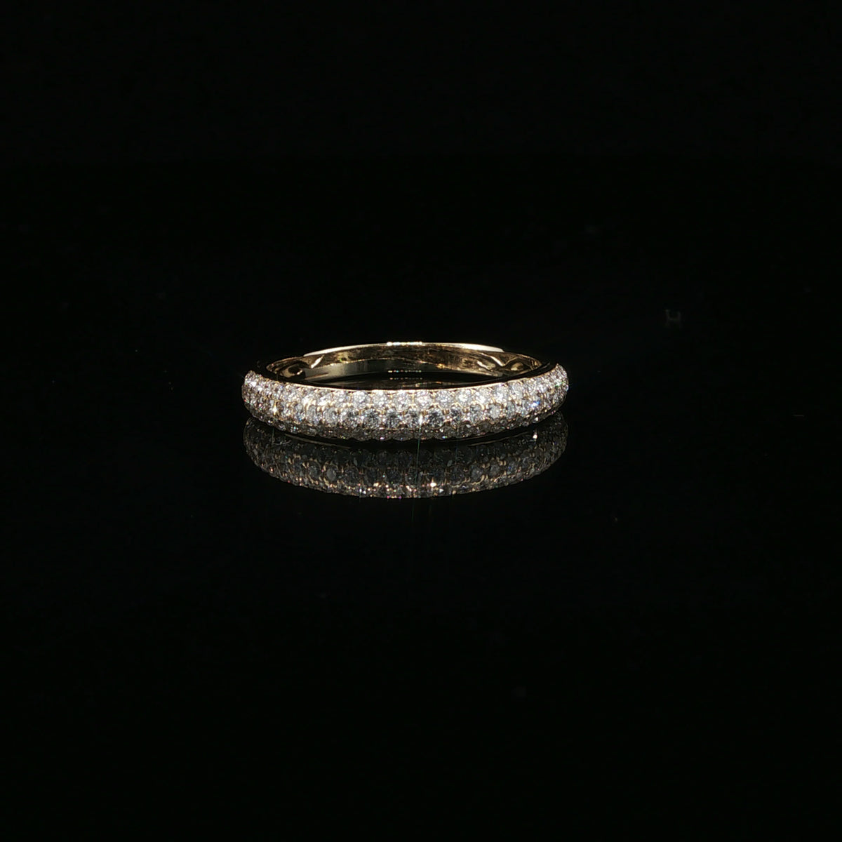 Diamond Pave Band Ring in White Gold