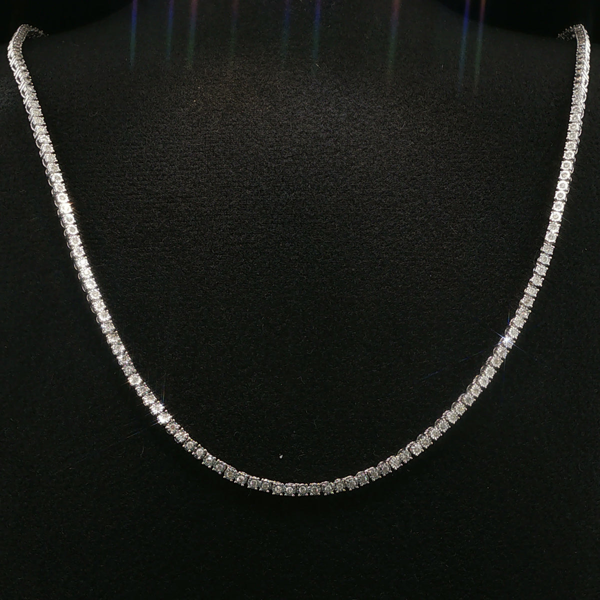 Classic Diamond Tennis Necklace in White Gold