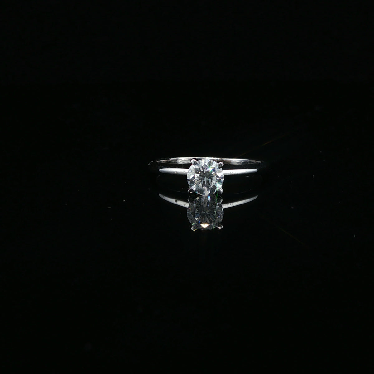 Classic Diamond Solitaire Ring — White Gold