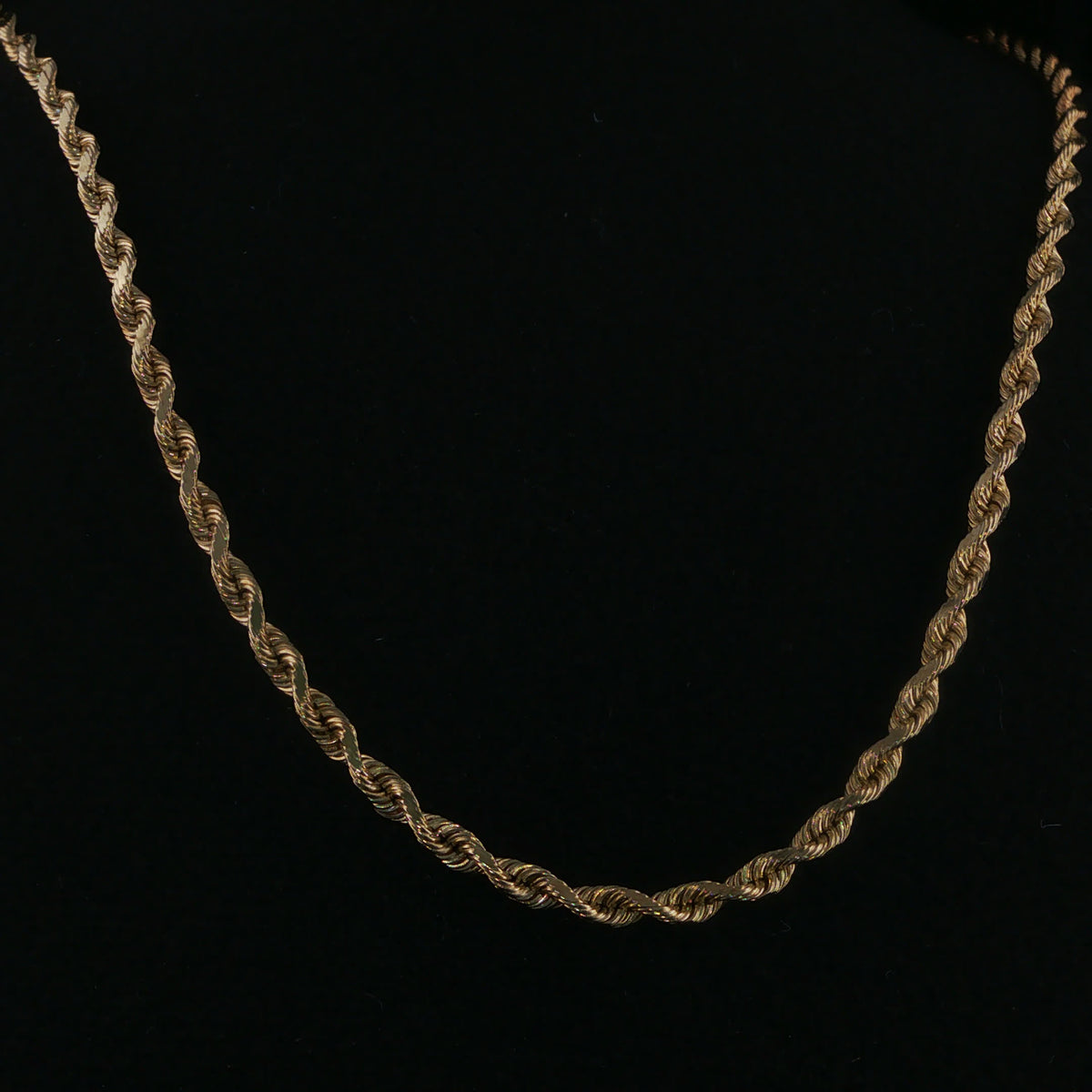 Yellow Gold Rope Chain Necklace