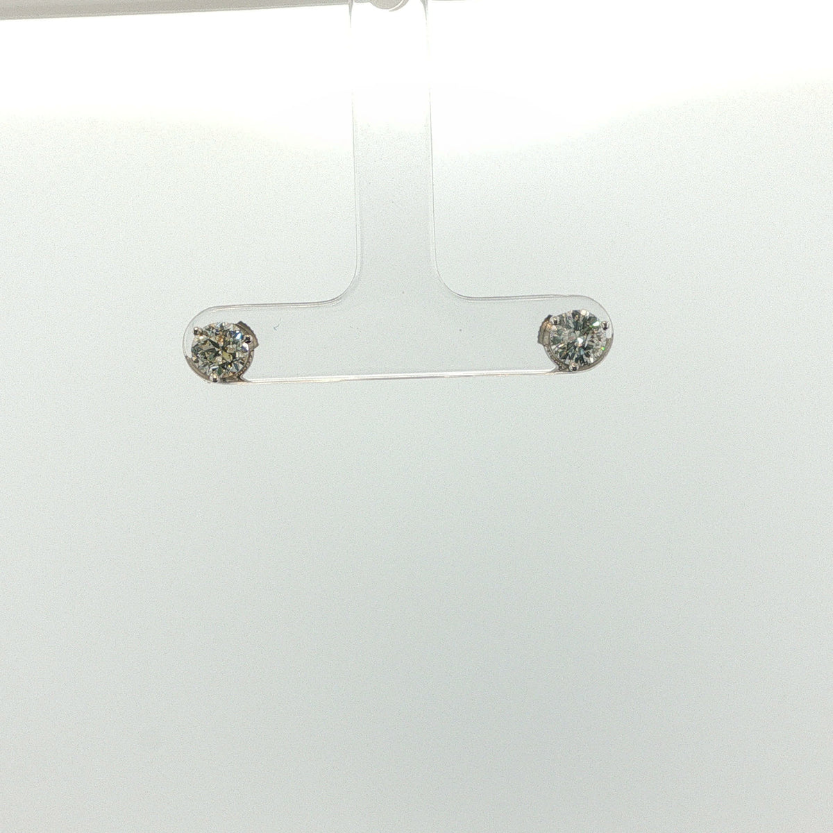 White Gold Round Diamond Stud Earrings