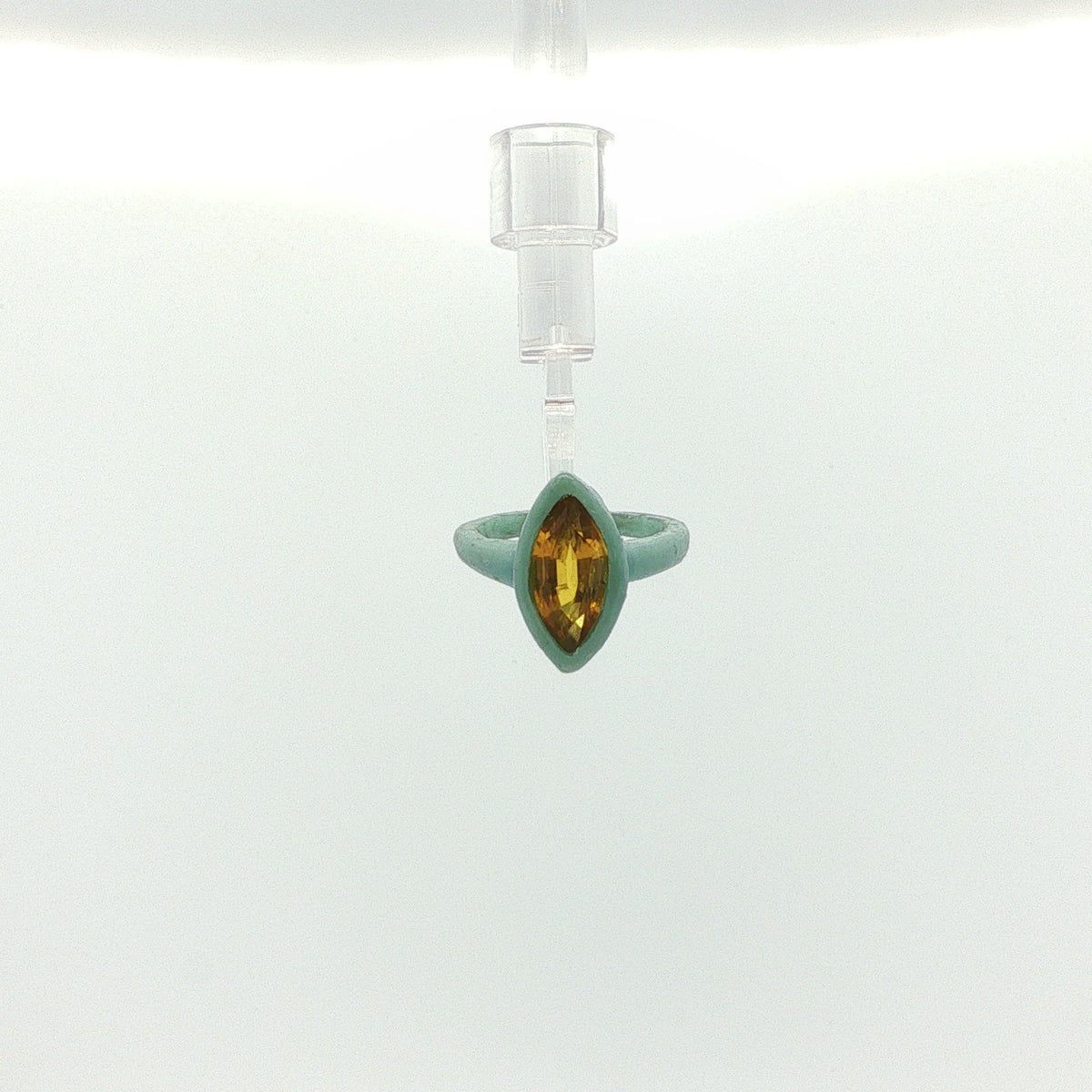 Marquise Citrine Solitaire Ring in Blue Non-Metal