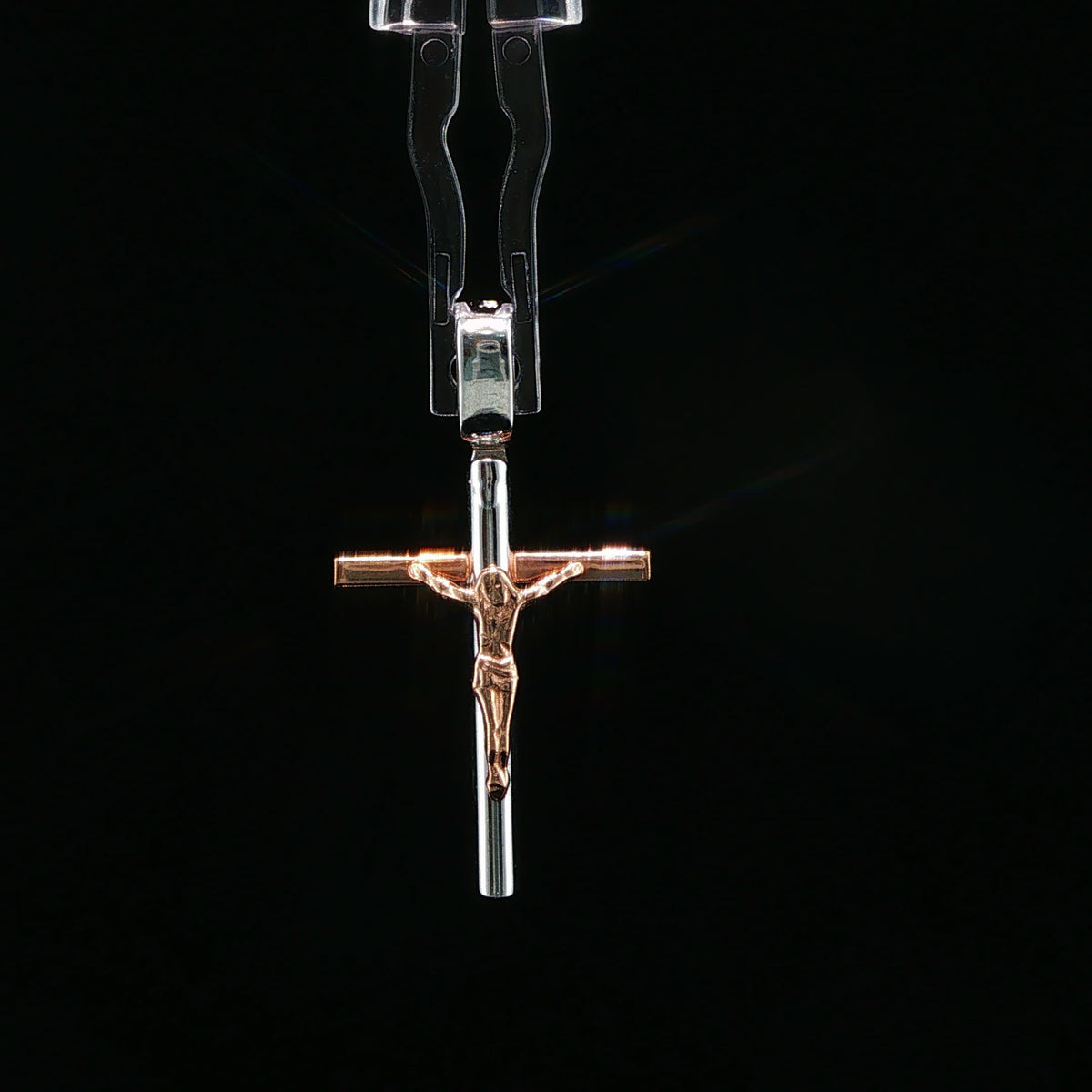 Two-Tone Gold Crucifix Pendant