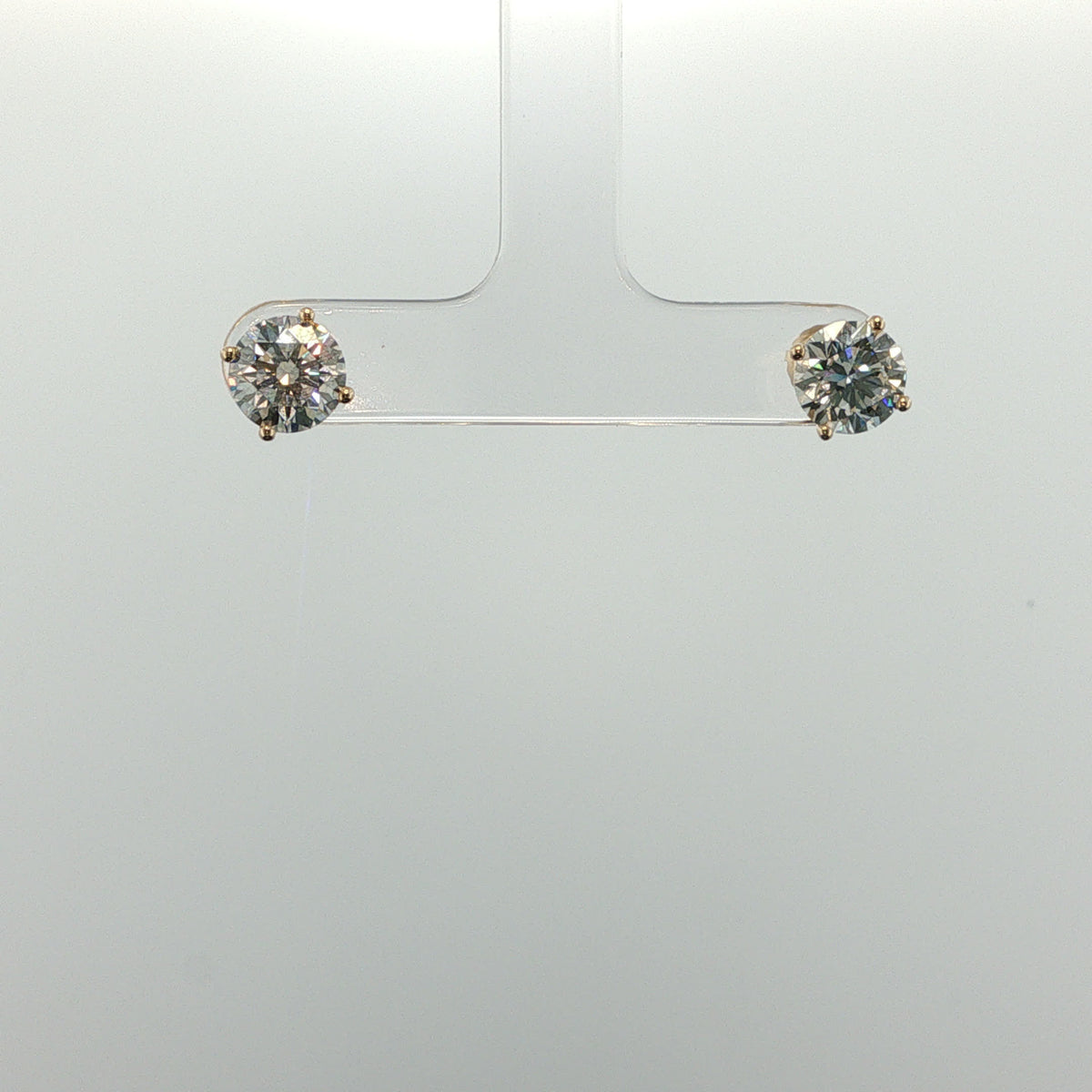 Classic Round Diamond Solitaire Stud Earrings — Yellow Gold