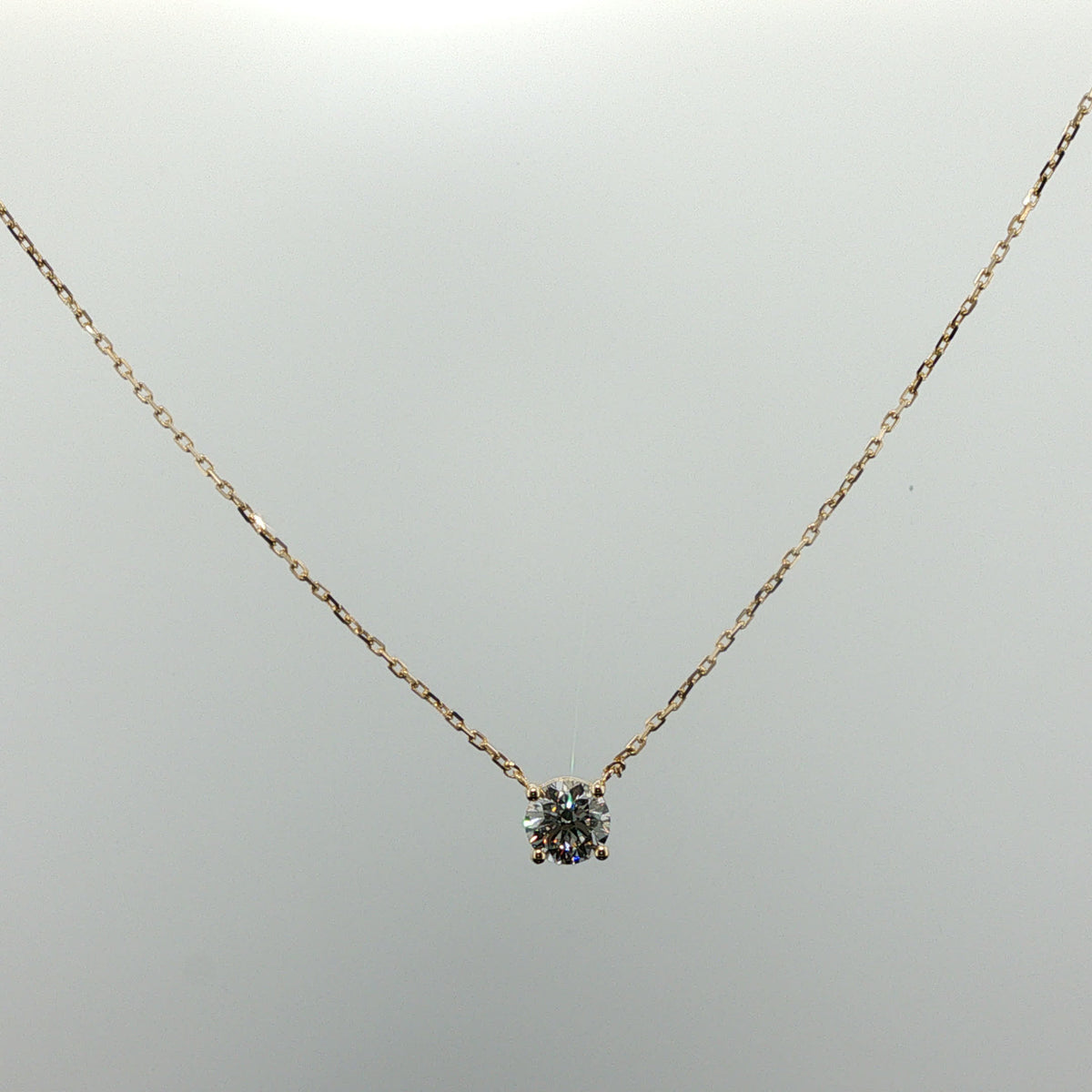 Diamond Solitaire Pendant Necklace in Yellow Gold
