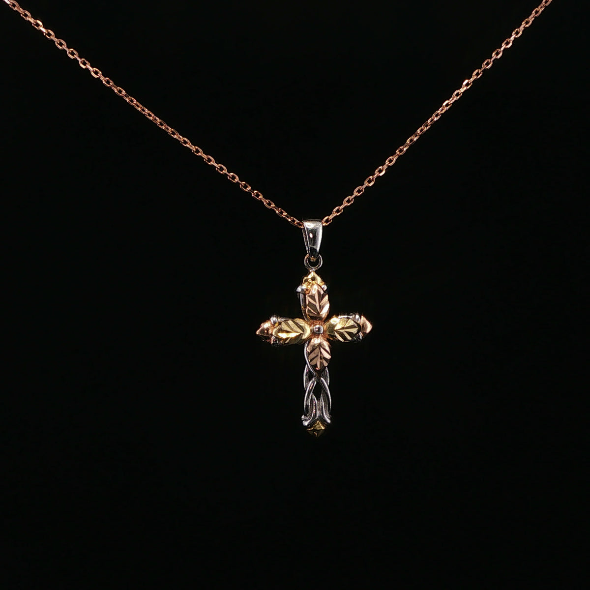 Rose Gold Cross Charm Necklace
