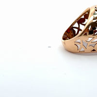 Rose Gold Signet Ring with Oval Cabochon Garnet