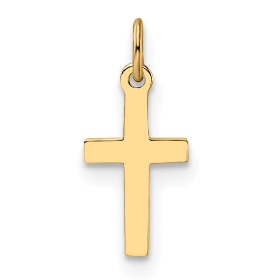 14K Yellow Gold Polished Solid Cross Pendant