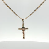 Yellow Gold Cross Charm Necklace
