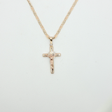 Yellow Gold Cross Charm Necklace