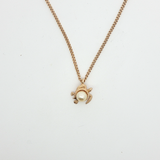Yellow Gold Pearl Necklace with Yellowish Orange Pearl Pendant
