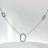White Gold Chain Necklace with Round Brilliant Diamonds