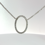 White Gold Chain Necklace with Round Brilliant Diamonds