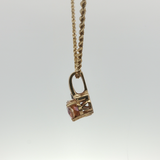 Yellow Gold Charm Necklace with Reddish-Orange Topaz