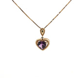 Yellow Gold Necklace with Heart-Shaped Amethyst Pendant