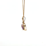 Yellow Gold Necklace with Heart-Shaped Amethyst Pendant