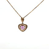 Yellow Gold Necklace with Heart-Shaped Amethyst Pendant