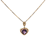 Yellow Gold Necklace with Heart-Shaped Amethyst Pendant