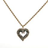 Yellow Gold Heart Shape Diamond Charm Necklace