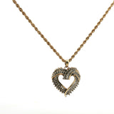 Yellow Gold Heart Shape Diamond Charm Necklace