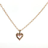 Yellow Gold Necklace with Heart-Shaped Ruby Charm