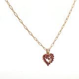 Yellow Gold Necklace with Heart-Shaped Ruby Charm