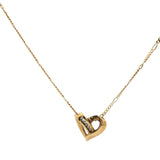 Yellow Gold Heart Pendant Necklace with Round Brilliant Cut Diamonds