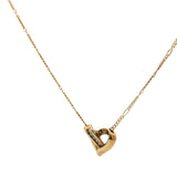 Yellow Gold Heart Pendant Necklace with Round Brilliant Cut Diamonds