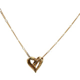 Yellow Gold Heart Pendant Necklace with Round Brilliant Cut Diamonds