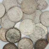 Assorted Vintage Silver Coins: Peace and Morgan Silver Dollars