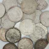 Assorted Vintage Silver Coins: Peace and Morgan Silver Dollars