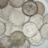 Assorted Vintage Silver Coins: Peace and Morgan Silver Dollars