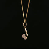 Diamond Pavé Butterfly Charm Necklace in Yellow Gold