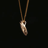 Yellow Gold Diamond Interlocking Circle Pendant Necklace