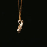 Yellow Gold Diamond Interlocking Circle Pendant Necklace