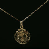 Yellow Gold Nefertiti Medallion Pendant Necklace
