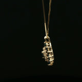 Deep Blue Sapphire Cluster Pendant on Yellow Gold Chain