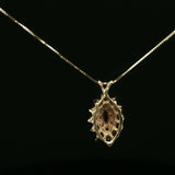 Deep Blue Sapphire Cluster Pendant on Yellow Gold Chain