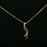 Diamond Wave Pendant Necklace in Yellow Gold